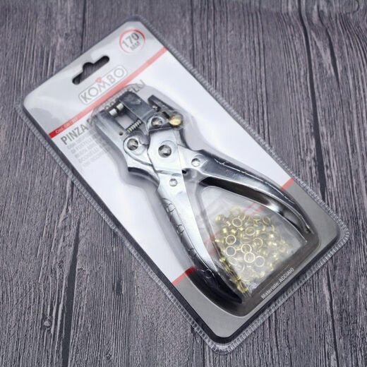 XMSJ belt puncher household air eye punching pliers single hole punching crimping pliers metal guard ring binding machine 6174 crimping pliers + 4.5mm gold buckle