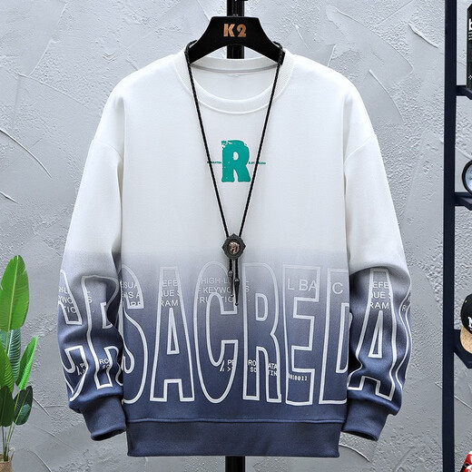 Sudadera de cuello redondo de primavera y otoño de Boledi 12-15 años de edad de secundaria camiseta de manga larga 14 niños camisa de base moderna de moda HX683 White (sudadera individual) Spring y estilo otoño 165 (l) Peso recomendado 98-110 Jin [Jin equivale a 0.5 kg]