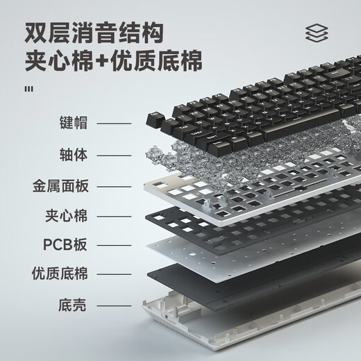Wolf Patty LM89 upgraded version 87 aluminum alloy Bluetooth wireless mechanical keyboard 2.4G wired three-mode RGB customized quiet bass peach shaft seat gaming computer notebook number white dark blue orange [three color combination] tea shaft universal micro paragraph shaft