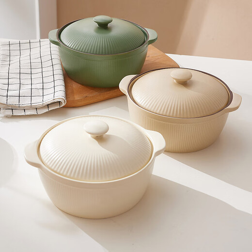 INMIND HOUSE kitchen double-eared lard jar with lid ceramic high temperature resistant non-porous oil spicy jar household large capacity oil jar lard jar - gray