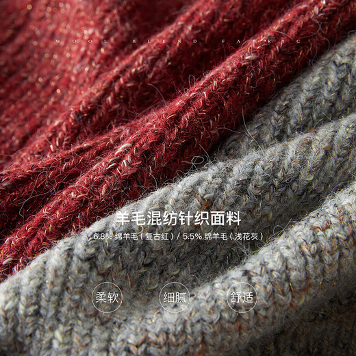 
Fan Silan College Style Navy Collar Wool Sweater Women 2024 Floral Garment Pullover Autumn and Winter New Style 14107 Retro Red S