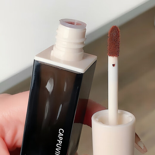 卡泡维妮（Cappuvini）水波琥珀唇釉 丝绒镜面哑光持久不易沾杯显白姨妈红酒红学生口红 826#浅苔