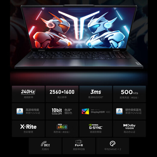 Lenovo Savior Y9000P Gaming Laptop 16-inch Professional E-sports Printer (24-core Core i9 16G 1T RTX4060 Graphics Card 2.5K 240Hz Screen) Grey