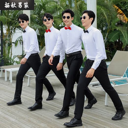 
Mai Chao Shang best man dress wedding white shirt brother group groom suit men's shirt full dress vest main picture L