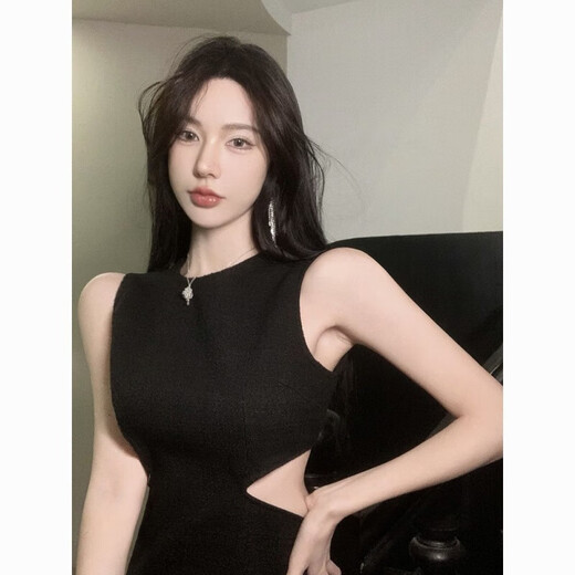 忆静萱（YIJINGXUAN）法式高端气质露背名媛连衣裙女夏季新款轻奢小众感晚礼服裙子夜店 主图款 M 95-105斤