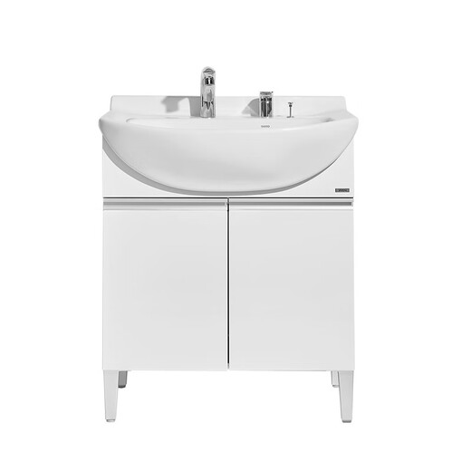 Toto Badezimmerschrank Auszugshahn integriert integriertes Bauchbecken Tischverkesseltisch 0,75 m Badezimmerschrank LDSW753 (06-A) Weiß + Spiegelschrank [kostenloses Nicht-Toto-Winkelventil] 75 cm