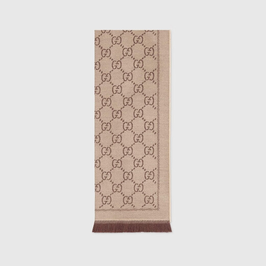 GUCCI Gucci GG wool scarf brown one size