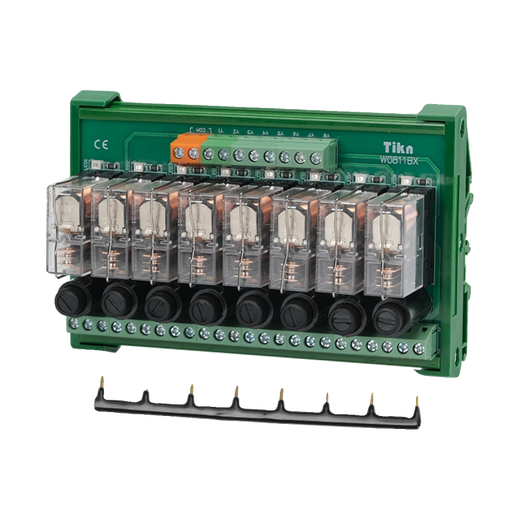 8-way optocoupler isolation solid-state relay module Omron relay module group 24V with insurance solenoid valve shorting bar 8-way DC control AC 4A