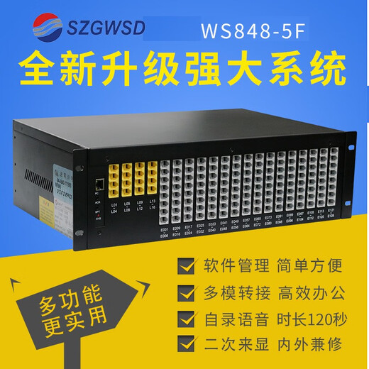 SZGWSD国威时代通信WS848-5F 程控电话交换机 集团电话 4进16出 64出 16进64 128线 4外线 方案设计（咨询下单，单拍不发）