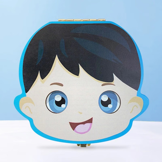 Yupinjia Laubzähte Aufbewahrungsbox Gedenkbox Kinderzahnersatz Kollektion Box Junge und Mädchen Zahnstaierbox Baby kreative Sammlung Box Baby Zahnzähne Aufbewahrungsbox [Sky Blue Baby Boy]
