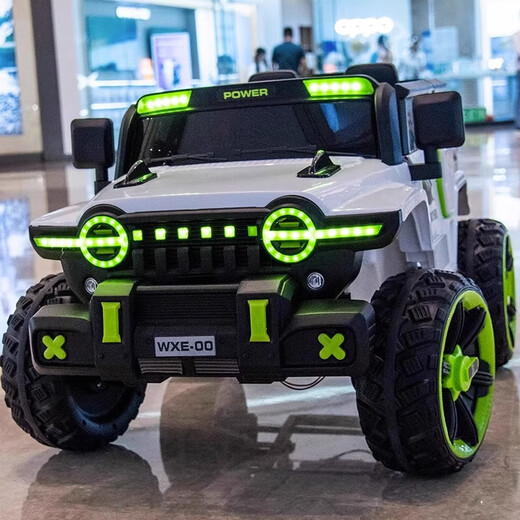 WORK BABY double children's electric car, big G, four wheels, can sit on adults' remote control off-road baby toy car, can sit on people, top with red + four-wheel drive remote control swing + music bluetooth