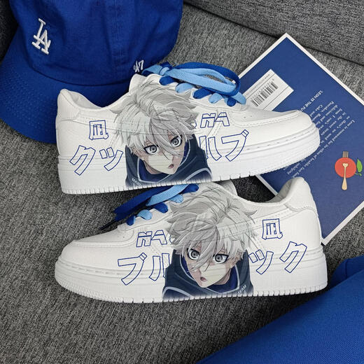 Sakura Blue Prison Blue de marque conjointe Chaussures de douleur anime pour hommes et automne, couple de sport de printemps et automne, Huili Ganyu Low Top Board Chaussures (bleu rose) Z2694D 44