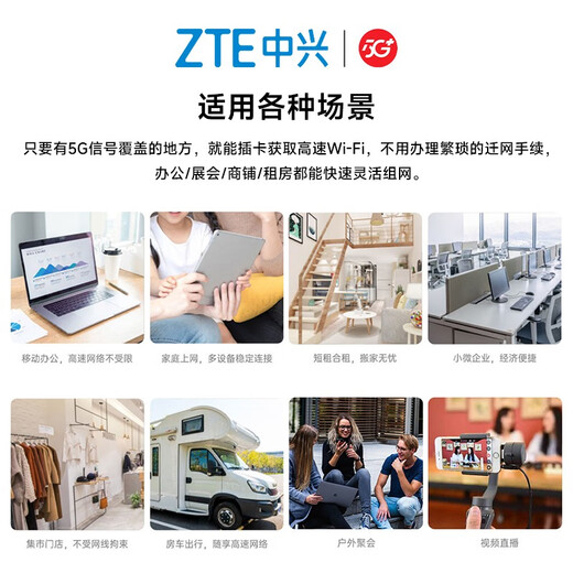 Enrutador móvil 5G CPE original de ZTE WiFi6 Tarjeta SIM de seis antenas Tarjeta enchufable para acceso a Internet Puerto de red Gigabit completo Red triple NSA de modo dual de banda dual de cuatro núcleos Enrutador móvil 5G CPE original de ZTE Red completa 5G: chip Qualcomm Snapdragon 5G