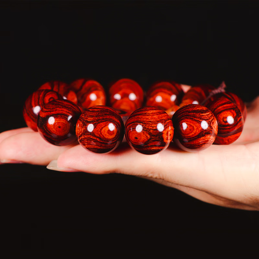 Fat Donglai's same style Chinese Valentine's Day gift Hainan Huanghuali old material bracelets for men with grimaces and eyes with x-patterns 15mm 15 pieces