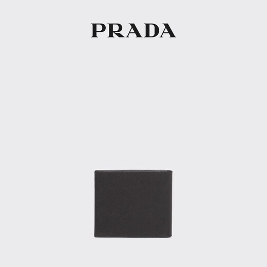 
PRADA/Prada [Gift] Men's Triangle Logo Saffiano Cowhide Leather Wallet Black