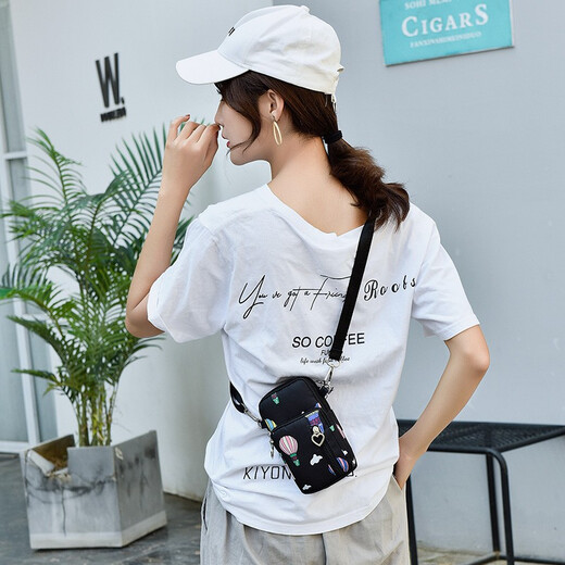 
Xitu 2025 new mobile phone bag for women crossbody neck hanger mobile phone bag portable wrist coin wallet mother running arm bag purple red balloon (large size)