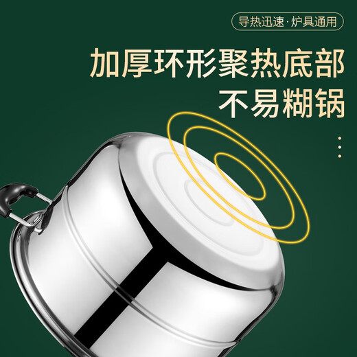 BAYCO stainless steel steamer household 32cm three-layer induction cooktop universal multi-functional soup pot BG1802