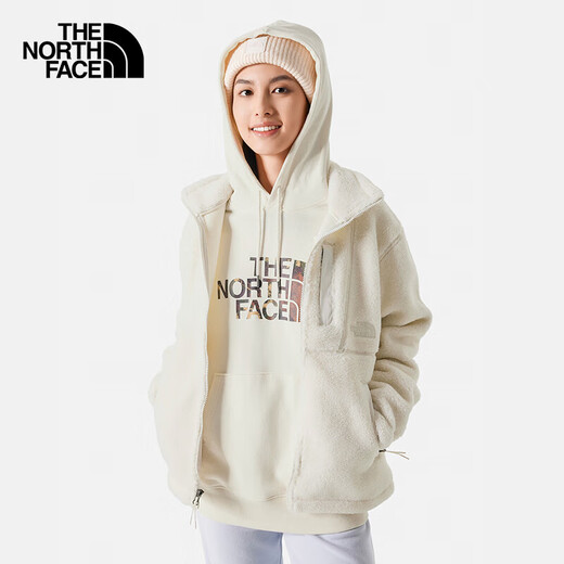 The North Face North Fleece Jacket Men's Outdoor Warm Thick Polar Fleece Jacket 7QT1 White/N3N S