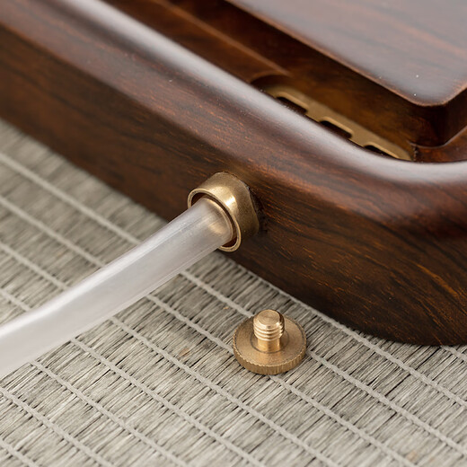 Gold inlaid jade solid wood bamboo tea tray tea tray dry soaking drainage simple household tea table large ancient charm 50*28cm