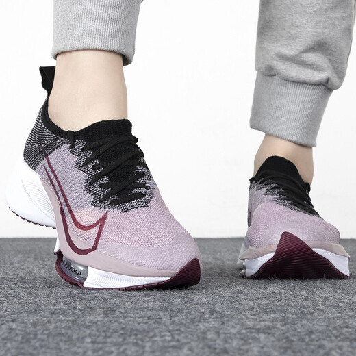 Nike (NIKE) women's shoes new Air Zoom cushioning sports lightweight breathable non-slip marathon training running shoes CI9924-004 black and red 36