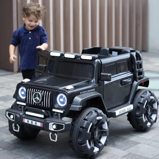 
Cute Dudu children's electric car four-wheeled remote control toy car can be used as adults, men and women, big g off-road car, children's car, flagship powder: full function + soft seat eva soft wheel