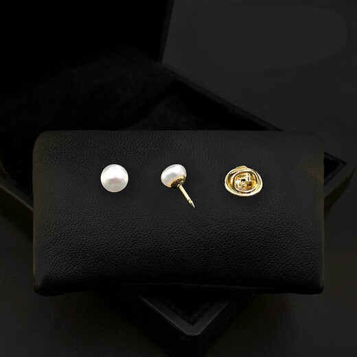 Biyun Xiao Pearl Brooch High-end Women's Exquisite Freshwater Collar Pin V-neck Shirt Anti-Exposed Buckle Accessories 3879 A pair