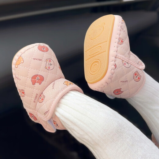 Miduer winter baby cotton shoes 6 to 12 months baby toddler shoes soft sole infant snow boots high top plus velvet thickening 8 off-white (Z35 bear boots) 12 M inner length 12cm recommended for 6-12 months