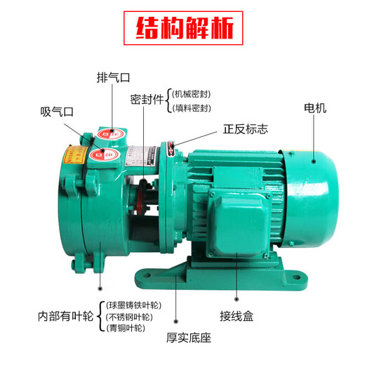 XMSJS水环式真空泵抽空气水蒸气分离泵S0.8/S1.5/S-3高压泵 泵头 s12185W泵头