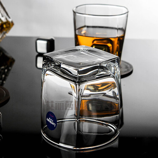 French bow and arrow Lemeiya square wine glass whiskey glass household octagonal glass beer cup drinking cup tea cup 6 pieces square 200ml box