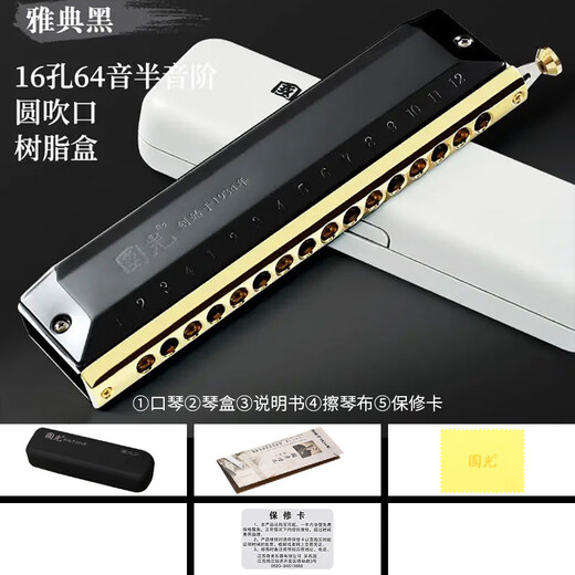 Guoguang Chromotic Harmonic 12-hole 48-tone C-tune 16-hole Advanced Professional Performance Beginners Adult Children Primary School Students 12-hole C-tune Guoguang Silver (Square-mouth Standard)
