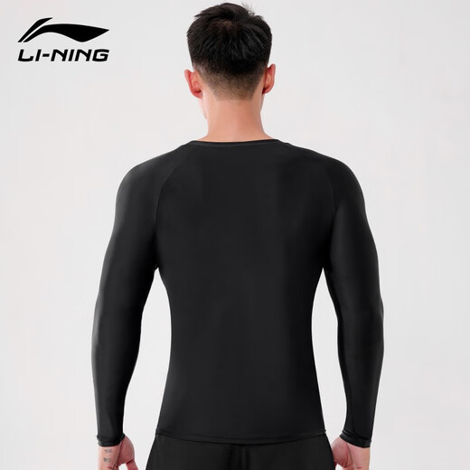 Li ning (li-ning) Badeanzug neuer Stil, langhärmerischer, atmungsaktives, schnell getrocknetes, peinliches Trainingswettbewerb, Schwimmen für Erwachsene, Hot Spring Surfing-Anzug LSYR693-1 Black Top XL [Höhe 168-176 Gewicht 60-70 kg]