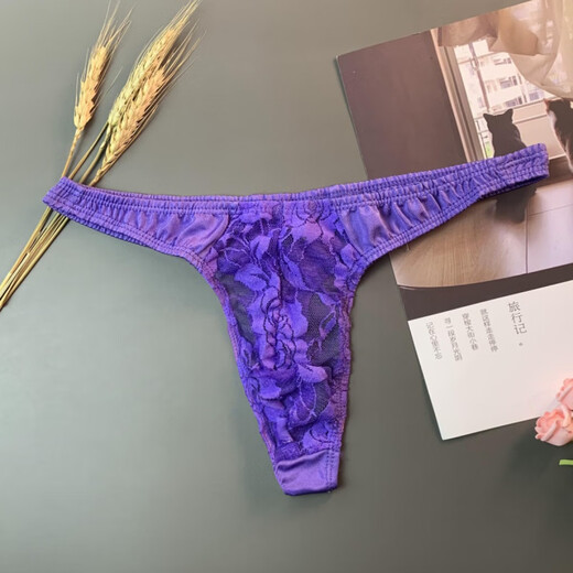 The Long Night Men's Sexy Underwear Abnormal Lace T-string Men's Sexy See-through Men's T-string Pants White One Size