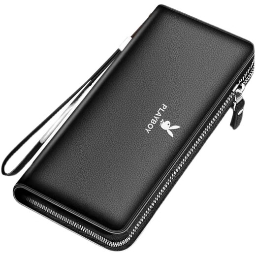Playboy VIP Men's Long Wallet Sumbag 2022 Подлинная кожаная текстура Многокорный мешок для мобильного телефона с большой пропускной способностью, коричневый цвет одиночный тяга + классический кофе