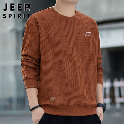 JEEP SPIRIT Jeep sweatshirt men's waffle autumn and winter long-sleeved T-shirt men's casual loose men's fashion brand top clothes