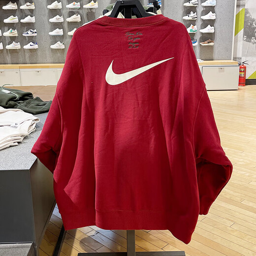 耐克卫衣女装上衣 秋季保暖运动服时尚圆领外套休闲圆领套头衫 FV8444-677/红色/内里毛圈 S