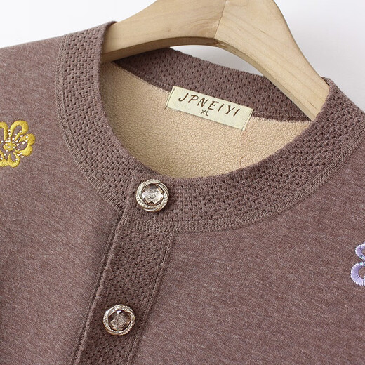 An Zhenxue warm clothes for the elderly, grandma clothes, autumn and winter clothes, middle-aged and elderly women's clothes, mother clothes two-piece set 4055-860 Khaki 3XL recommended 120-140Jin Jin equals 0.5 kg