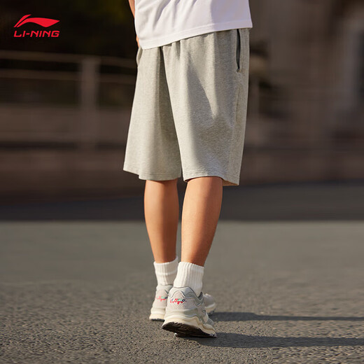 Li ning bingsi shorts sports shorts masculins printemps et d'été Fitness Double logo broderie colorie solide pantalon à manches courtes aksu699