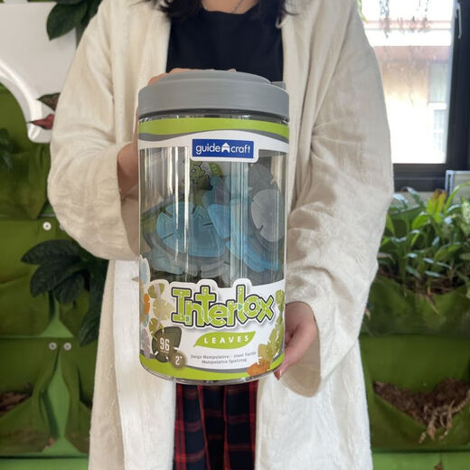 Guidecraft El juego natural de los niños de los niños SIDA ADSEÑOS Grandes copos de nieve de la hoja de plástico Bloques de construcción de la educación estética Bloques de la hoja Color natural G16833