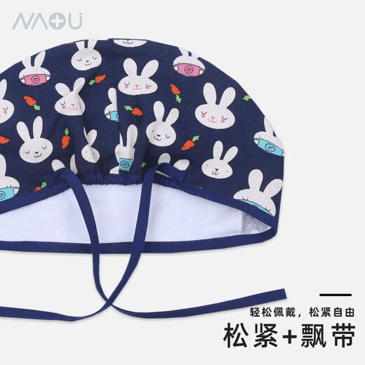 Zhengfutang Operationssaal Hut Südeuropäischer Fischblumenhut Operationssaal Reines Baumwollkrankenschwester Hut weibliche Arzt Hut Nette Cartoon -Tasche D897 Pinkbär