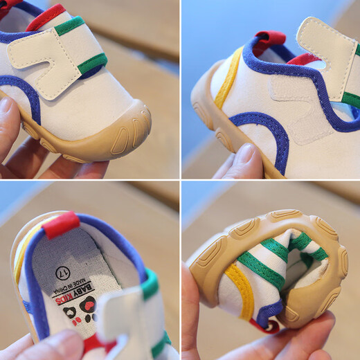 2025 Spring and Autumn New Baby Toddler Shoes for Boys and Girls, Soft-soled Breathable Infant and Toddler Cloth Shoes that Will Not Fall Off HNX QB66 Green 14 Size 14 Inner Length 12cm