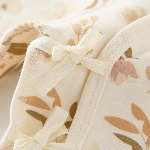 童泰（TONGTAI）婴儿和服半背衣纯棉四季0-3个月新生儿衣服宝宝居家上衣2件装 黄色（双层护肚款） 52 码(建议0-2个月身高50-55cm)