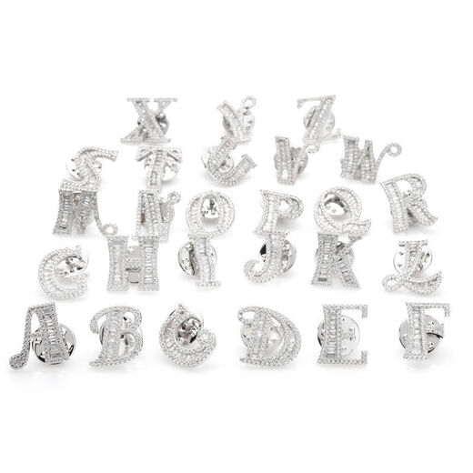 This is the hip-hop 3 Zhong Hanliang same letter brooch autumn and winter personalized support name zircon couple collar button cufflinks D