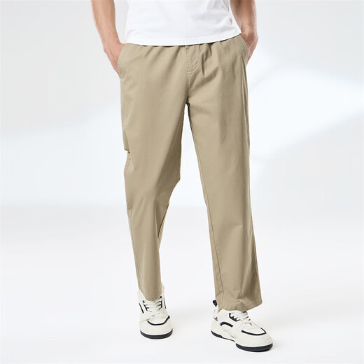 
Mark Waffe [Stretch Comfortable] Casual Pants Men's 25 Spring New Fashion Embroidered Straight Solid Color Commuter Long Pants 701 Khaki (Classic Straight All Seasons Wearable) L (High 170-175 Weight 65-70)