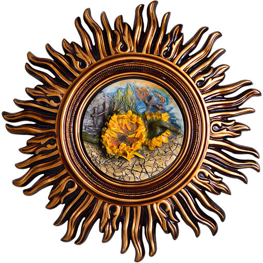 Meng Nian Decoration Europe Style Mur de style suspension Taihua Creative Retro Entrance Murdings Living Room TV Background Mur 9934 Sun Flower Wall Decoration - Rice - Grand Taille