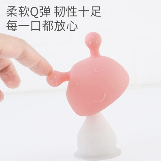 Yoshida Hisamori rattle small mushroom head teether baby biteable food grade silicone 486 months and above six rattle blue + blue bracelet + storage box