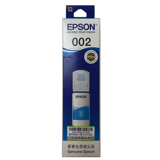 爱普生（EPSON） 002墨水T03X2 L4158 L4168 6168 L6178 L6198 T03X2-002青 原装（单位：支）青色