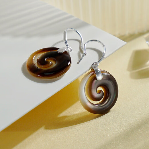 Nectar Shell Black Butterfly Sea Wave Swirl Earrings Earrings