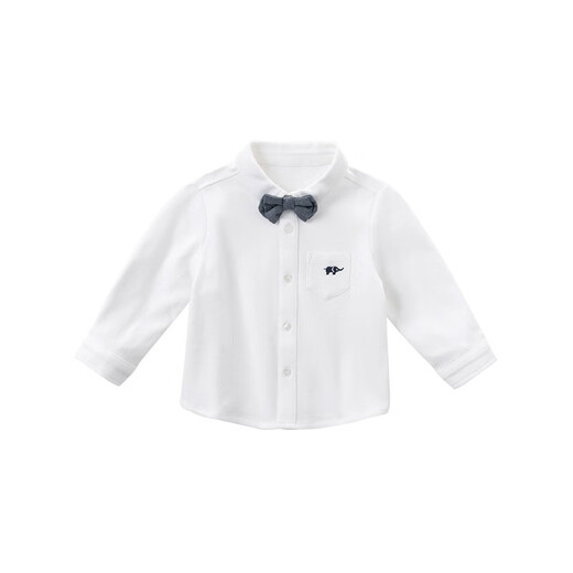 DAVE&BELLA boys' shirts, children's shirts, boys' primary school uniforms, white shirts, spring clothes, infant spring tops, white 120 cm (recommended height 110-120cm)