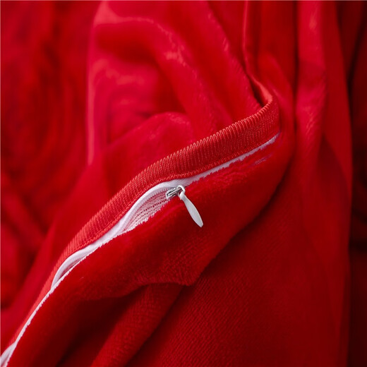 Velvet ártico (Bejirog) Conjunto de terciopelo engrosado de cuatro piezas Bedding de terciopelo de terciopelo de terciopelo más de terciopelo cubierta de colchas de terciopelo cubierta de colcha de lámina de doble cara cubierta roja grande [rosa engrosada en espesas [Jin iguala 0.5 kg] Velvet de leche] Camino de 2.0 medidores (Cubierta de acosado 220*240cm) Set de cuatro piezas de cuatro piezas)