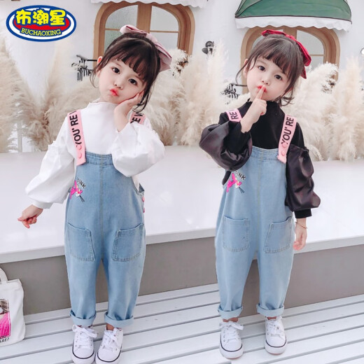 Cloth Chao Xing baby children's clothing 1 little girl clothes 2 baby girl sports suit 3-year-old girl spring overalls two-piece set 4 Korean version spring and autumn white 100 yards height 90-100 (recommended 2-3 years old)